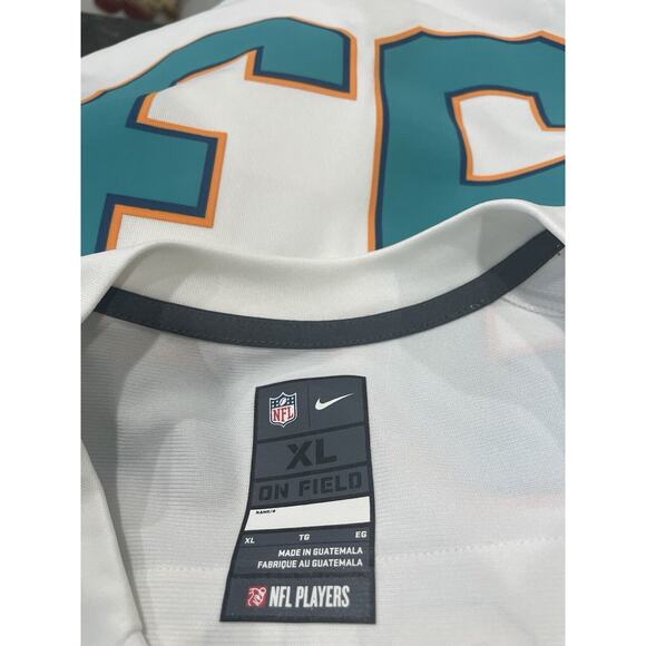 NIKE NFL MIAMI DOLPHINS JERSEY  DEFENSE 93 SZ XL WHITE TEAL ATHLETIC ATHLEISURE - Picture 10 of 15
